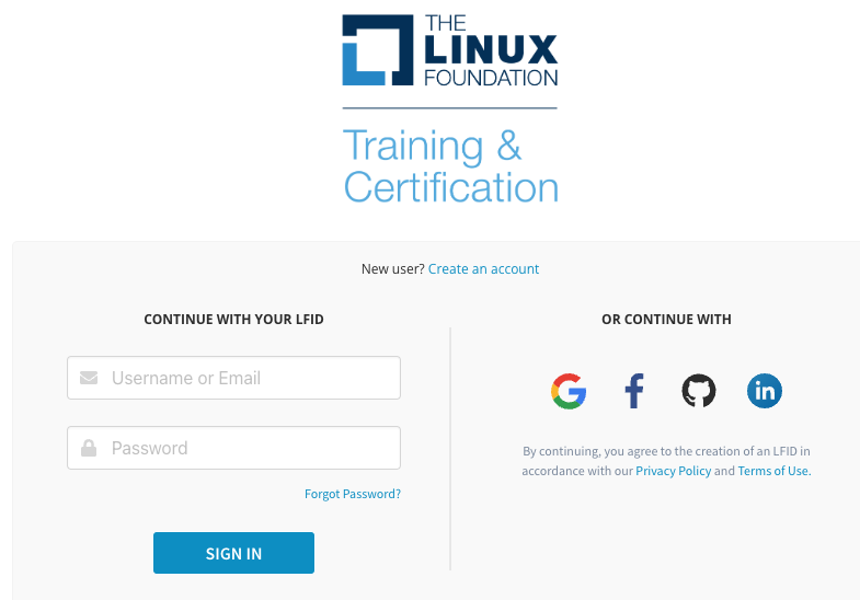 Linux Foundation signup